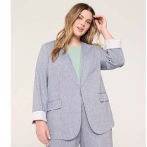 NWT Lane Bryant Twill Collarless Blazer